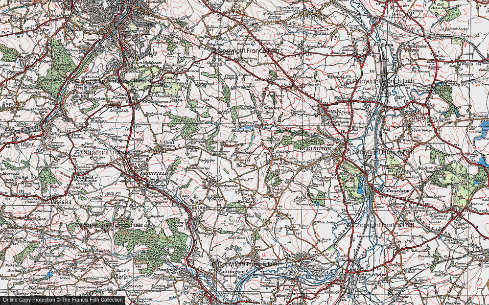 Old Map of Troway, 1923 in 1923