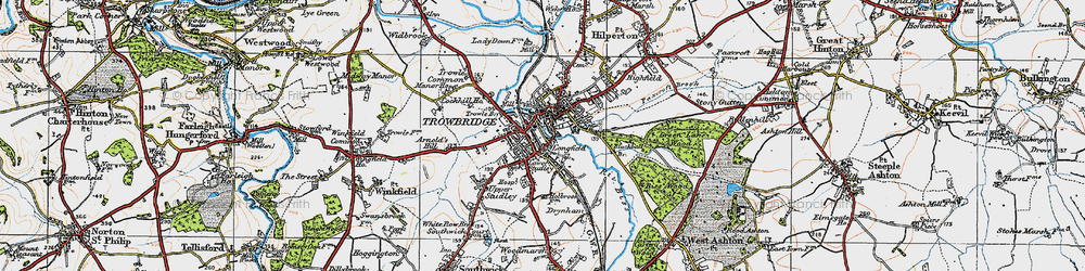 Old map of Trowbridge in 1919