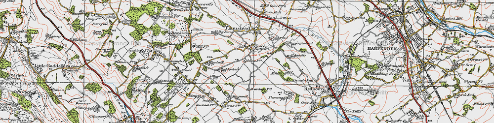 Old map of Trowley Bottom in 1920