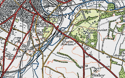 Old map of Trowse Newton in 1922