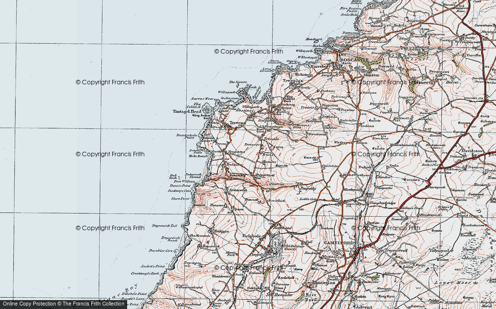 Old Map of Truas, 1919 in 1919