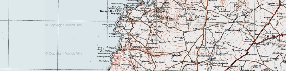 Old map of Trenale in 1919