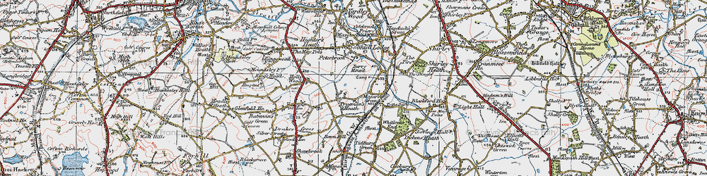 Old map of Trueman's Heath in 1921