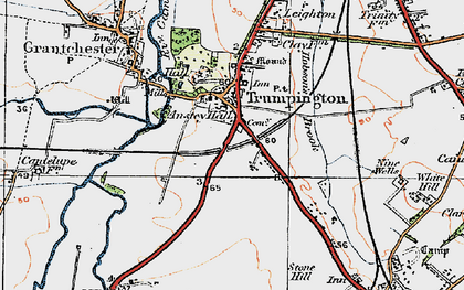 Old map of Trumpington in 1920