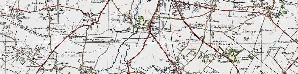 Old map of Trumpington in 1920