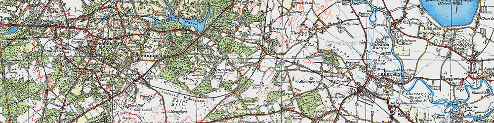 Old map of Trumps Green in 1920