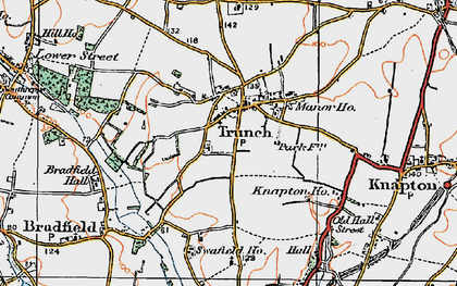 Old map of Trunch in 1922