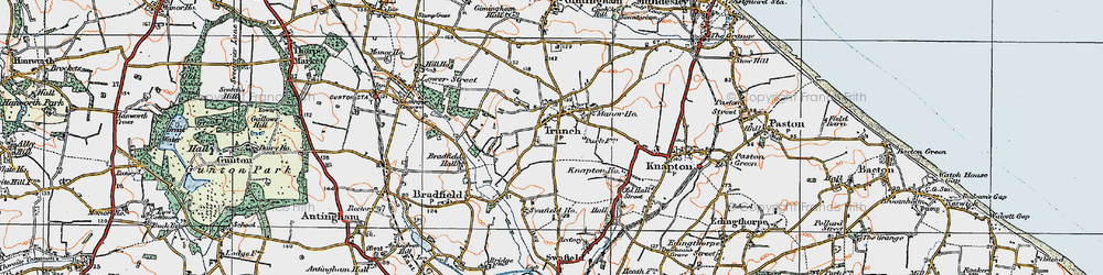 Old map of Trunch in 1922