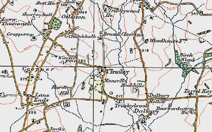 Old map of Trusley in 1921
