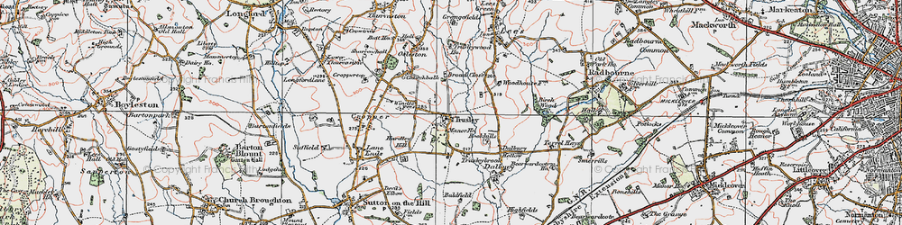 Old map of Trusley in 1921