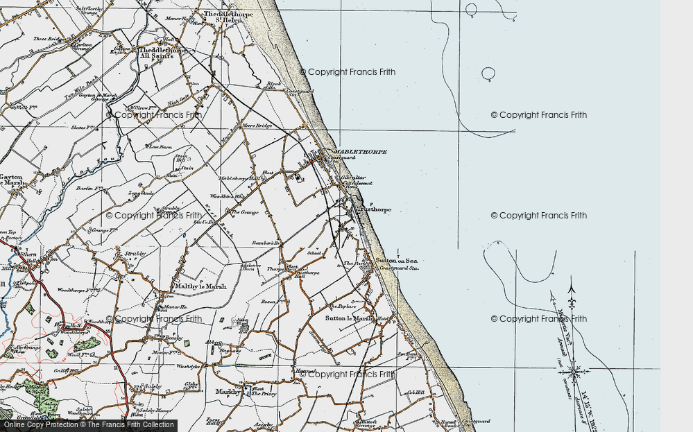 Old Map of Trusthorpe, 1923 in 1923