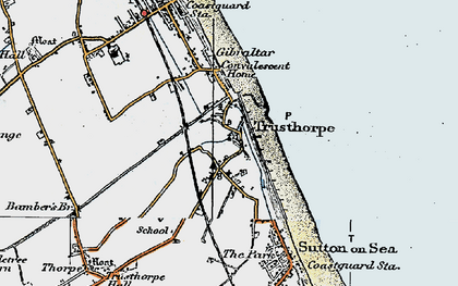 Old map of Trusthorpe in 1923