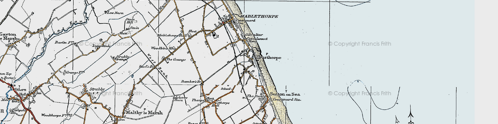 Old map of Trusthorpe in 1923