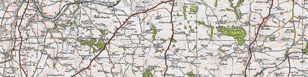 Old map of Truthan in 1919