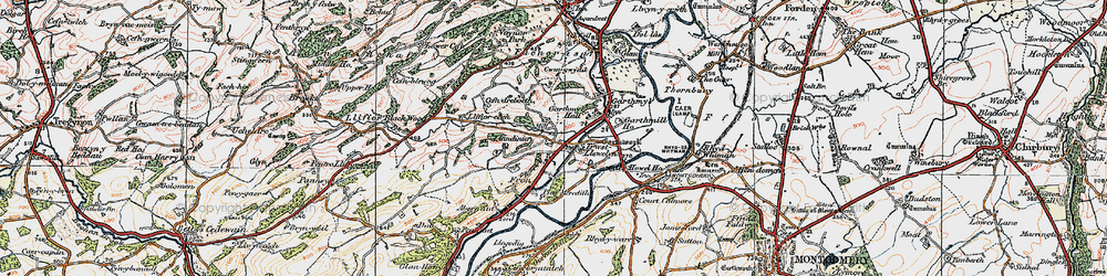 Old map of Trwstllewelyn in 1921