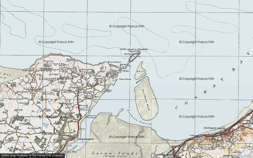 Old Map of Trwyn Penmon, 1922 in 1922
