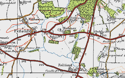 Old map of Tubney in 1919