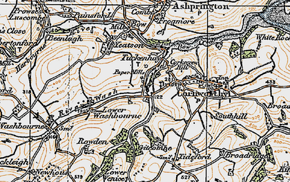 Old map of Tuckenhay in 1919