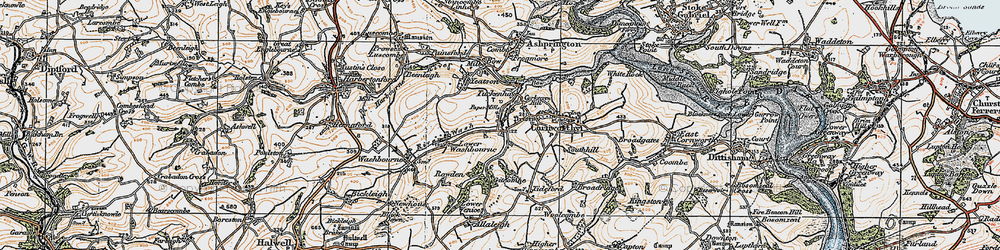 Old map of Tuckenhay in 1919