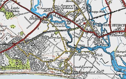 Old map of Tuckton in 1919