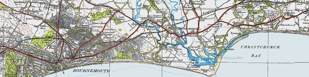 Old map of Tuckton in 1919