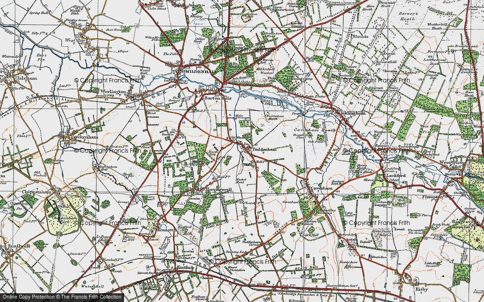Old Map of Tuddenham, 1920 in 1920