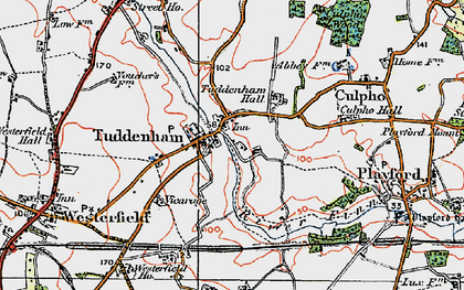 Old map of Culpho Hall in 1921