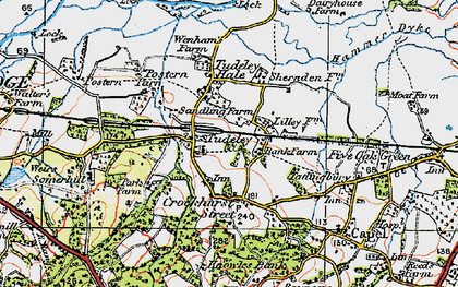 Old map of Tudeley in 1920