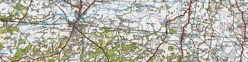 Old map of Tudeley in 1920