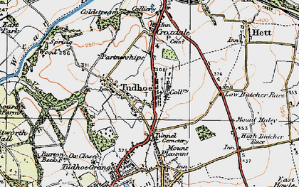 Old map of Tudhoe in 1925