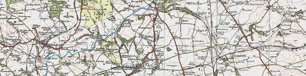 Old map of Tudhoe in 1925