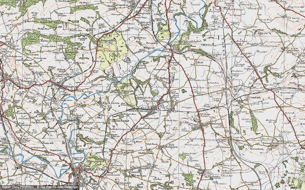 Old Map of Tudhoe Grange, 1925 in 1925