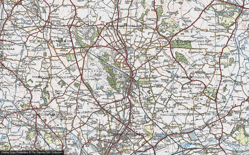 Old Map of Tudor Hill, 1921 in 1921