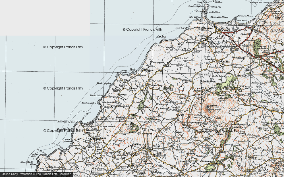 Old Map of Tudweiliog, 1922 in 1922
