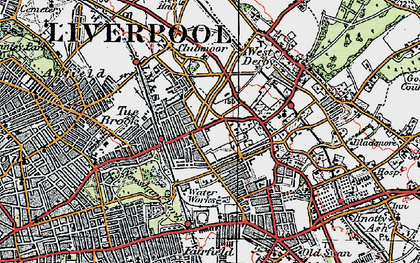 Old map of Tuebrook in 1923