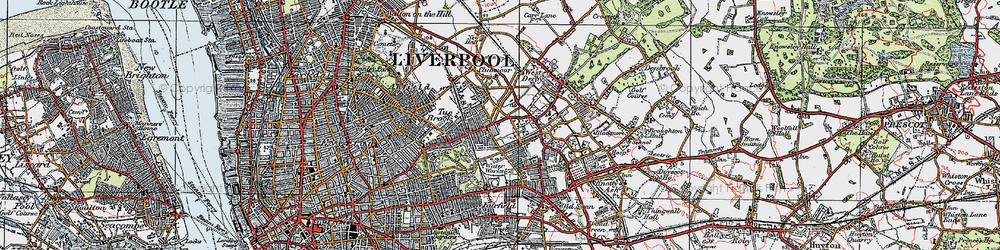Old map of Tuebrook in 1923