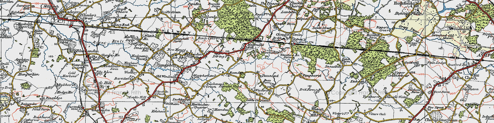 Old map of Tuesnoad in 1921