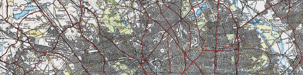 Old map of Tufnell Park in 1920