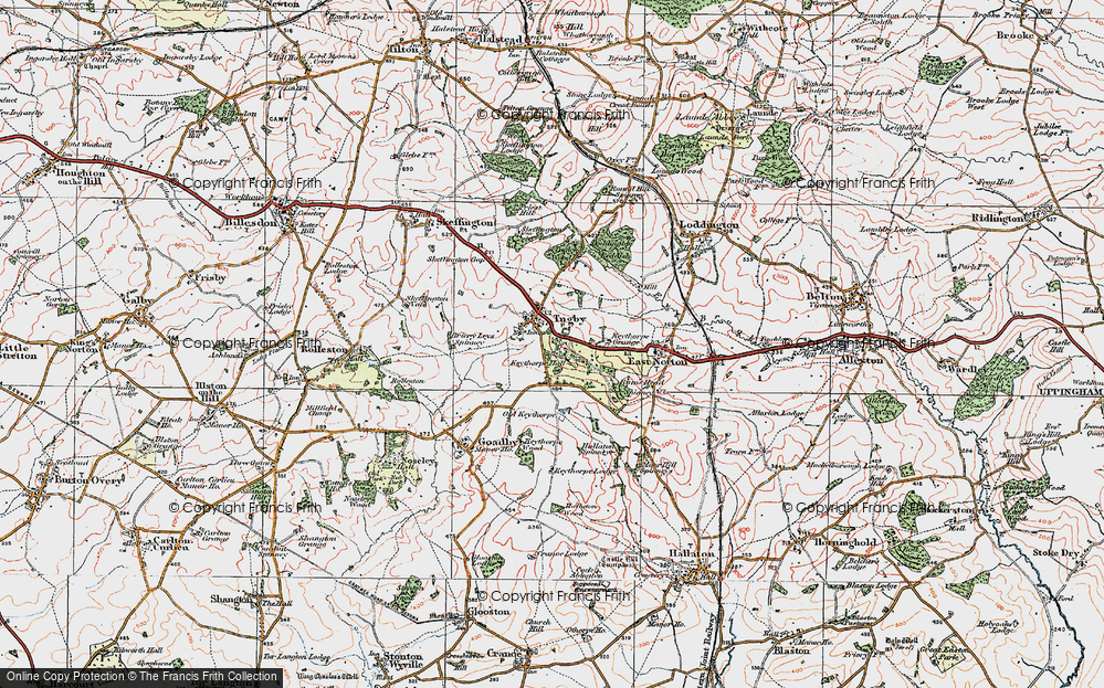 Old Map of Tugby, 1921 in 1921