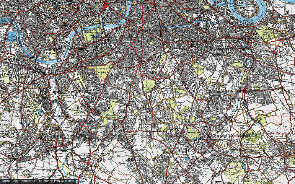 Old Map of Tulse Hill, 1920 in 1920