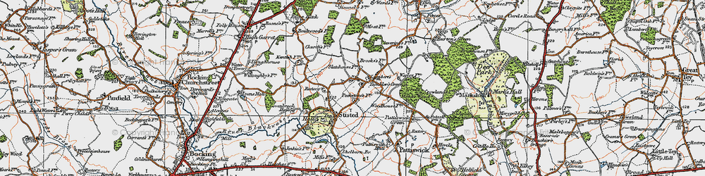 Old map of Tumbler's Green in 1921