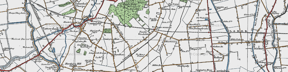 Old map of Tumby Woodside in 1923