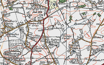 Old map of Tumpy Lakes in 1920
