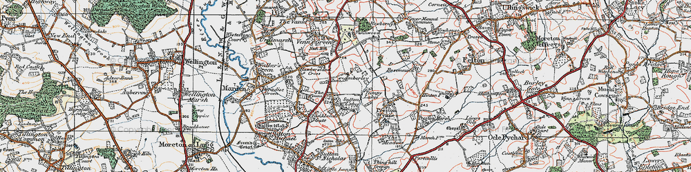 Old map of Tumpy Lakes in 1920