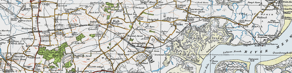 Old map of Tunbridge Hill in 1921