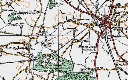 Old map of Tungate in 1922