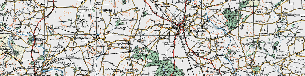 Old map of Tungate in 1922