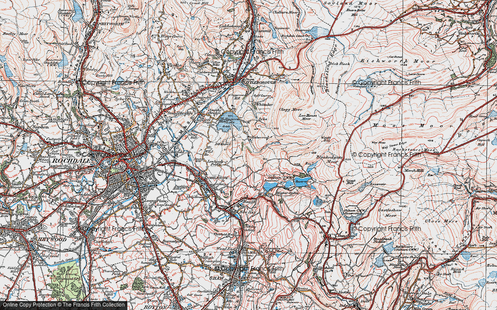 Old Map of Tunshill, 1924 in 1924