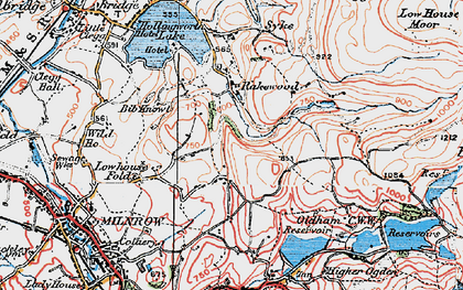 Old map of Tunshill in 1924