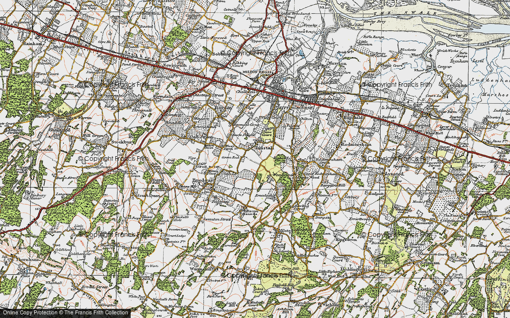Old Map of Tunstall, 1921 in 1921